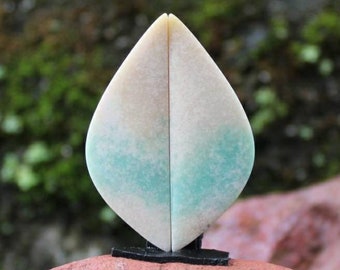 Blue opalized petrified wood pair
