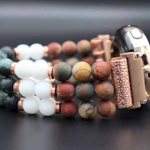 Handmade Gemstone Samsung Watchband Custom Order. Google Pixel, Galaxy Watch 7 6 5 4 3 Pro Classic 45mm 41mm, Active 1 2 Elastic band