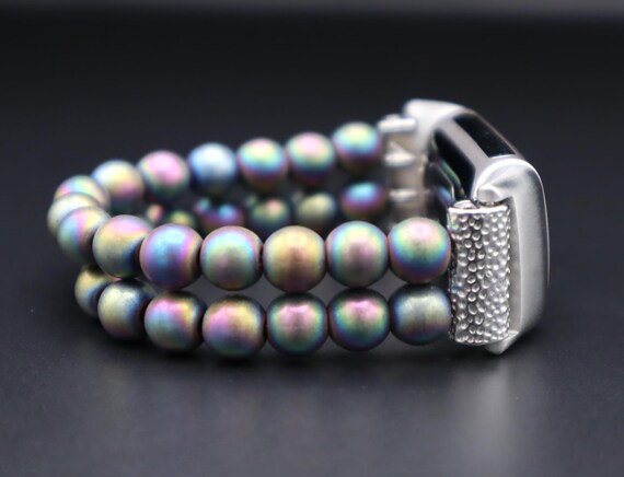 Handmade Gemstone Fitbit Charge 6 Charge 5, Charge 4, Charge 3 and Charge 2 Watchband, Custom size bracelet watch band with Stretchy cord.