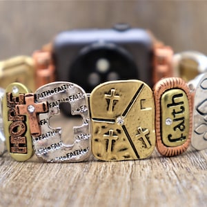 Handgjort inspirerande Apple Samsung Fitbit Google Watcharmband i tre färger Anpassad storlek Apple, Google Pixel Watch, Versa 1 2 3 4 Sense 1 2 bild 3
