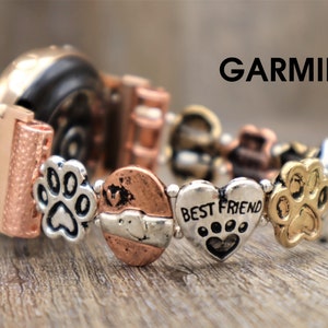 Handmade Best Friend Dog Garmin Watchband Custom Order. Fenix 7s 7x Instinct 2s 2x Epix Pro Forerunner Vivoactive 5 4 4s 3 Venu 3 2 Sq Music