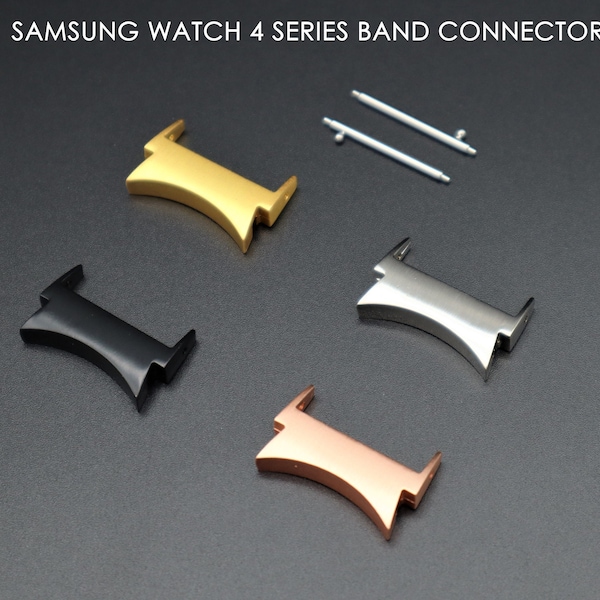 Adaptador de conector para Samsung Galaxy Watch 4, 5, 6, 7 (44 mm y 40 mm) Classic Watch (1 par). Conector de correa de acero inoxidable, conector de relleno.