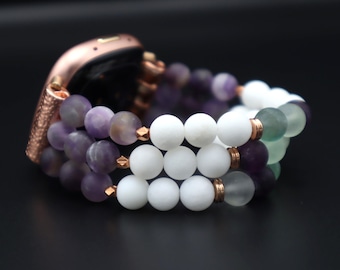 Handmade Gemstone Apple Samsung Watchband Custom Order. Google Pixel, Galaxy Watch 7 6 5 4 3 Pro Classic 45mm 41mm, Active 1 2 Elastic band