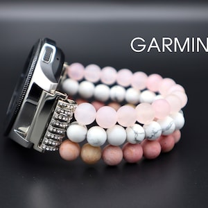 Handmade Gemstone Garmin Watchband Custom Order. Fenix 8 7s 7x Instinct 2s 2x Epix Pro Forerunner Vivoactive 5 4 4s 3 Venu 3 2 Sq Music 2s