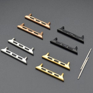 Apple Watch Band Metal Connector Adapter 1 pair for Apple Watch 38mm 40mm 42mm 44mm series 1 2 3 4 5 6 7 8 9. Spring bars included