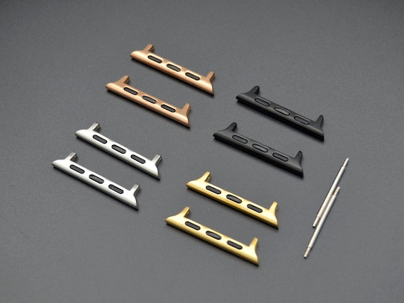 Apple Watch Band Metal Connector Adapter 1 pair for Apple Watch 38mm 40mm 42mm 44mm series 1 2 3 4 5 6 7 8 9. Spring bars included