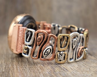 Handmade Three Colors Abstract Antique Apple Samsung Fitbit Watchband, Samsung 8 7 6 5 4 Ultra Fitbit Versa 1 2 3 4 Sense 2 Google Pixel