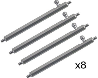 Quick Release Replacement Pins 4 PAIRS. Universal Stainless Steel Quick Release Spring Bars for Samsung, Fossil, Garmin watches 18 20 22 mm