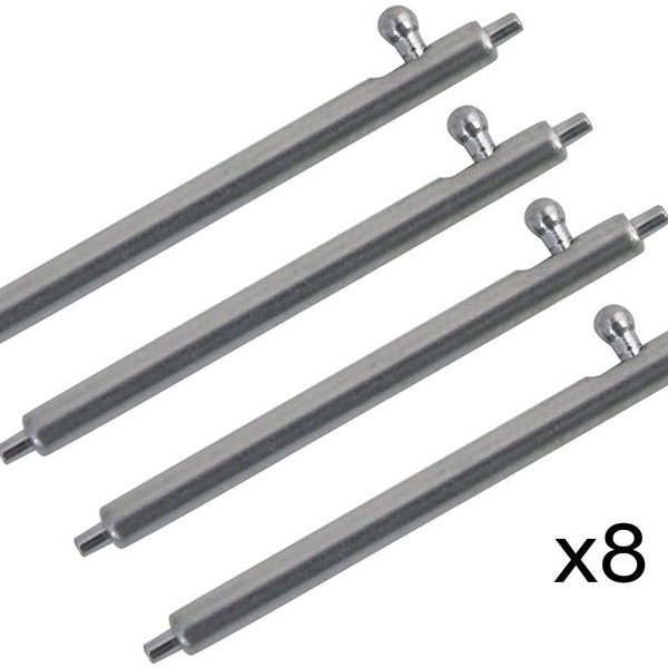 Quick Release Replacement Pins 4 PAIRS. Universal Stainless Steel Quick Release Spring Bars for Samsung, Fossil, Garmin watches 18 20 22 mm