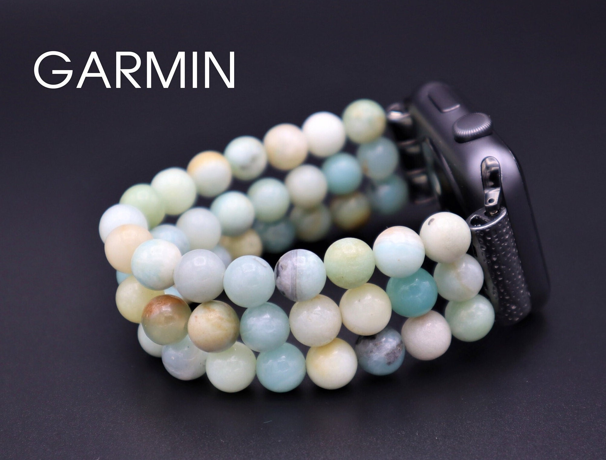 Handmade Gemstone Garmin Watchband Custom Order. Fenix 8 7s 7x