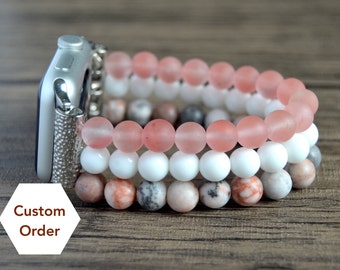Handgemachtes Apple & Fitbit Armband Custom Order. Apple-Uhr-Armband 40 41 42 44 mm. Samsung Uhr Aktiv Fitbit Versa 1 2 3 4 Sense Elastische Band