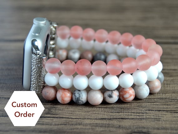 Handmade Apple & Fitbit Watchband Custom Order. Apple watch Band 40 41 42 44mm. Samsung Watch Active Fitbit Versa 1 2 3 4 Sense Elastic band