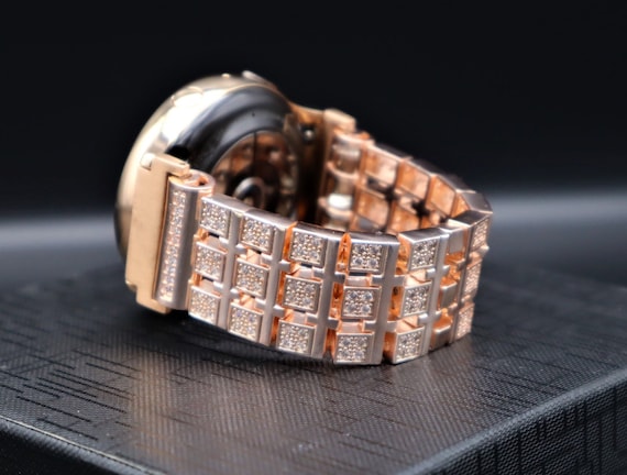 Handmade Rose Gold Apple Samsung Fitbit Rhinestone Jewelry w/ Elastic Cord Apple Watch all series Samsung Watch 3 4 5 series Fitbit Versa3 2