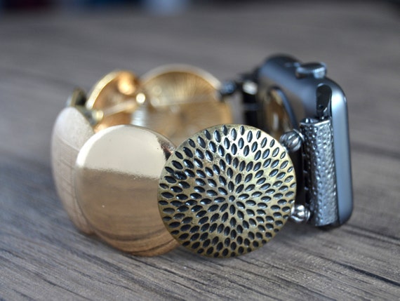 Handmade Gold Tones Apple Watchband, Custom Size Band for  display picture 1