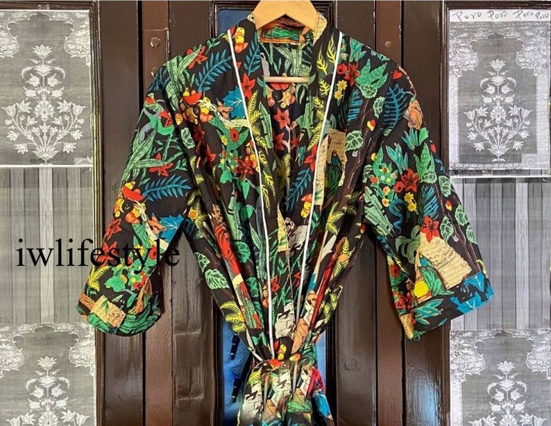 Bridal Robe Kimono dress Bridesmaid robes Boho kimono cotton Kimono Robe Dressing gown Vintage kimono mothers day Kimono Dragon