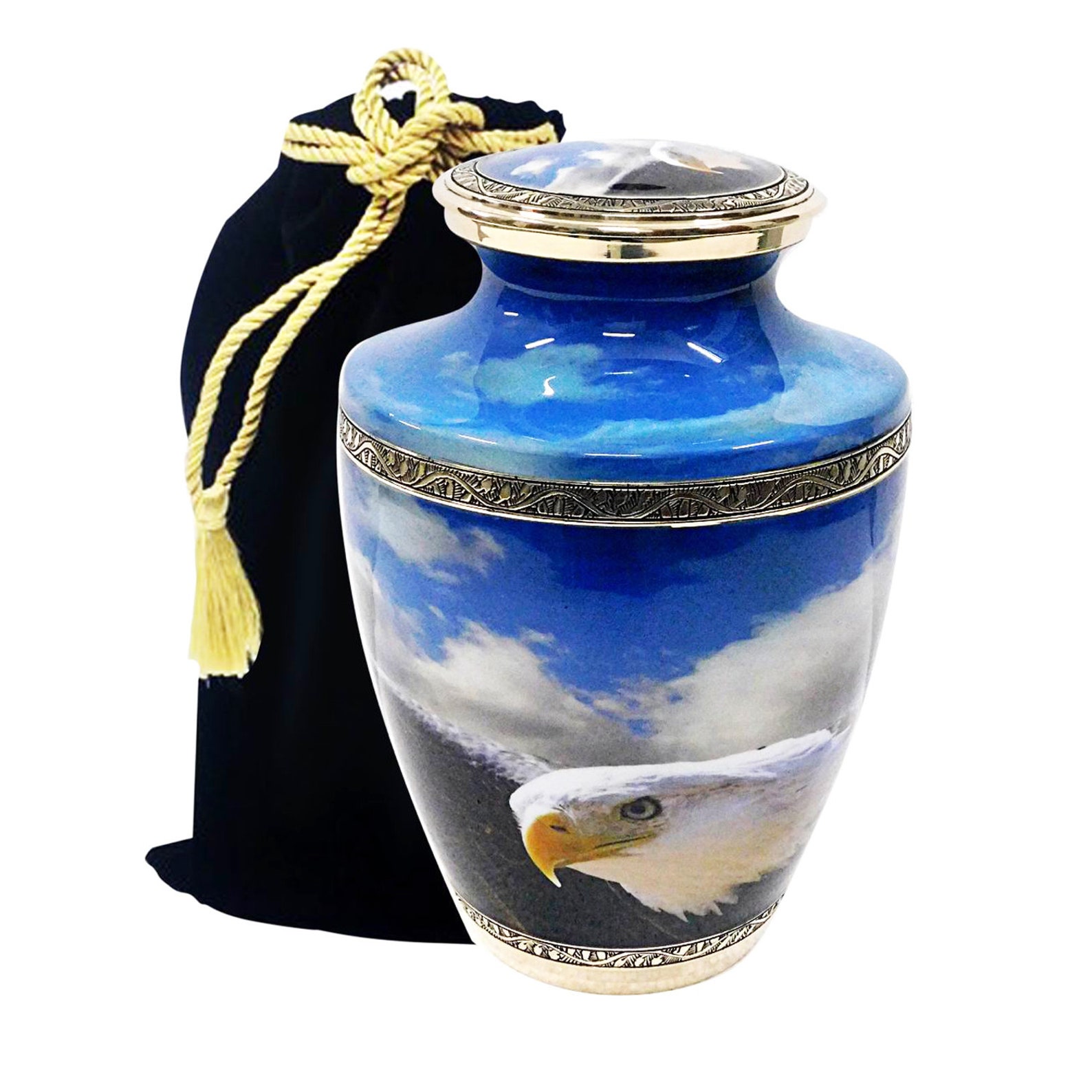 Bald eagle flyingGold Cremation Urns For Human Etsy