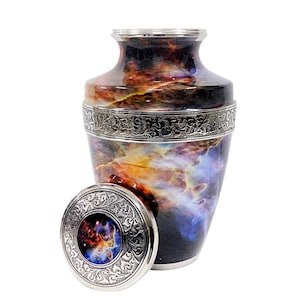 Nebulae and stars-100% Brass,Silver Cremation Urns For Human Ashes