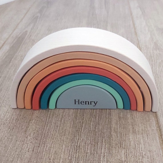 Personalised Wooden Rainbow Stacker 