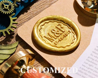Custom Oval Wax Seal Stamp Kit – Personalized Initials or Logo Wax Stamp for Weddings, Gift, Custom Any Logo Wax Seal Set with Melt Stove
