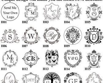 Custom Gift Wax Seal Stamp Kit – Personalized Initials or Logo Wax Stamp Kit for Wedding – Couples Wedding Wax Stamp Seal Kit