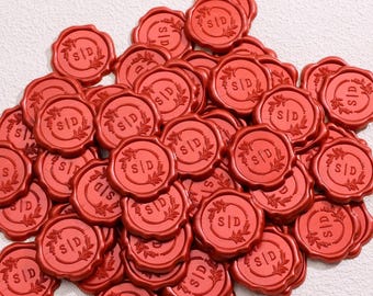 Custom Self-Adhesive Wax Seal Stickers, Personalized Any Logo & Initials Wax Seals Kit, Wedding Self-Adhesive Monogram Wax Seal Set