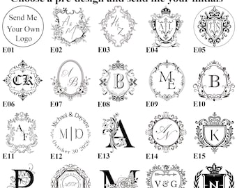 Custom Wedding Wax Seal Stamp Kit – Personalized Initial or Logo Wax Stamp for Weddings, Gift, Letters, Custom Any Logo Wax Seal Set