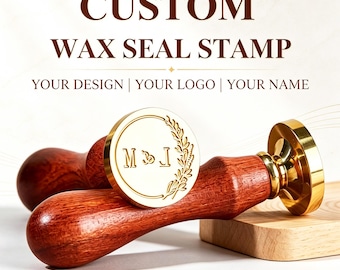 Custom Wedding Wax Seal Stamp | Personalized Initial Stamp, Custom Family Logo Stamp for Wedding Invites, Envelopes & Gift Wrapping L85H