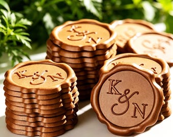 Custom Wedding Wax Seal Stickers, Personalized Monogram Initials Wax Seals Stickers, Initials Self-Adhesive Wax Seal Stamp Kit