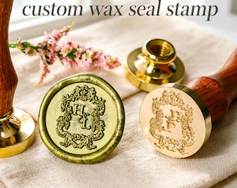 Custom Wax Seal Stamp Kit – Personalized Initial or Logo Wax Stamp for Weddings, Gift, Letters, Customized Weddding Wax Seal Kit -K96Y