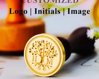 Customized Wax Seal Stamp Kit – Personalized Initial or Logo Wax Stamp for Weddings, Gift, Letters, Weddding Initials Wax Seal Kit