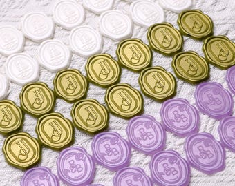 Custom Self-Adhesive Wax Seal Stickers, Personalized Any Logo & Initials Wax Seals Kit, Wedding Self-Adhesive Monogram Wax Seal Set