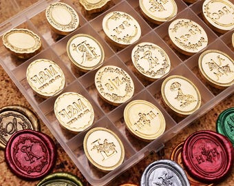 Custom Oval Wax Seal Stamp Kit – Personalized Oval Frame Wax Seal Kit, Customized Wax Seal Stove Stamp Set for Wedding