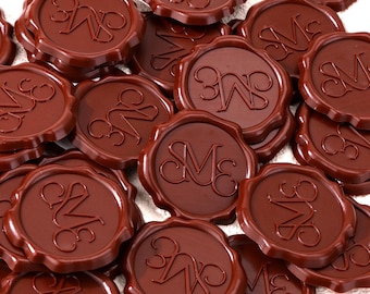 Personalized Wedding Wax Seal Stickers, Custom Initial Self-Adhesive Wax Seals, Handmade Monogram Seals for Invitation Envelopes & Gift L85H