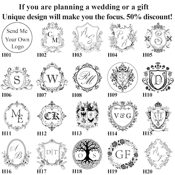 Custom Wax Seal Stamp Kit – Personalized Initial or Logo Wax Stamp for Weddings, Gift, Letters, Customized Weddding Wax Seal Kit