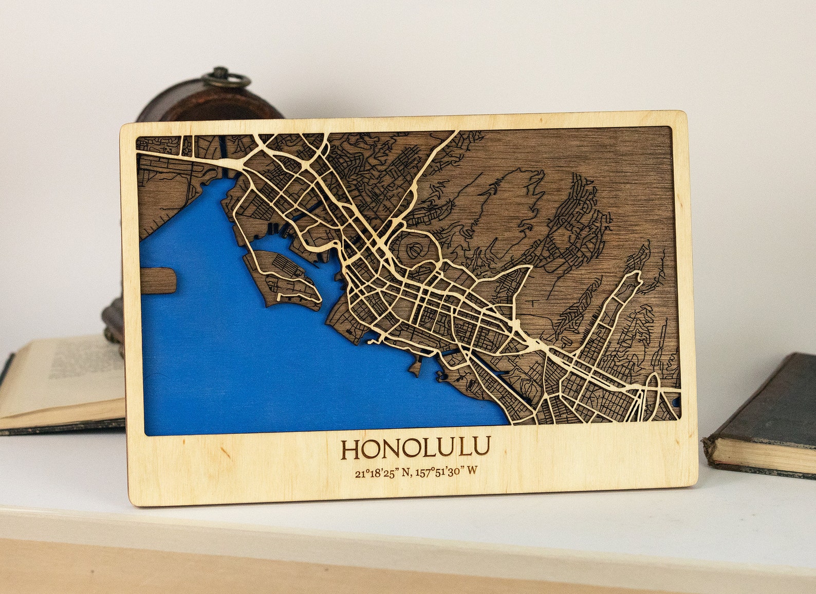 Honolulu Wood Map Hawaii Streets 3D Map 8x12 City Map Etsy