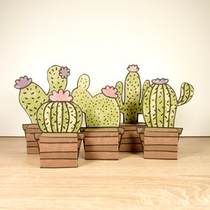 Cactus caja de tarjeta de felicitación 3D, tarjeta de cumpleaños 3D, tarjeta de cactus, regalo amante de cactus, regalo de cactus, cactus de papel, imán de cactus, imán de nevera