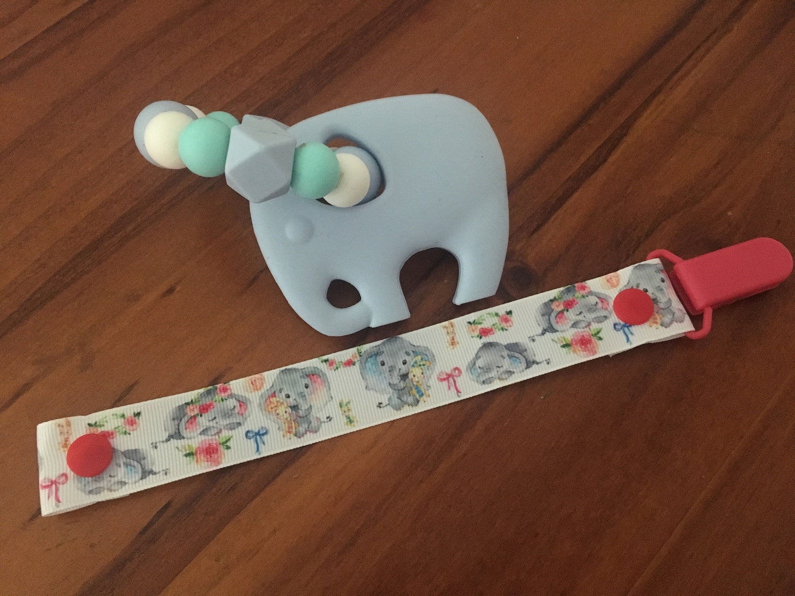 Elephant Print Dummy Clip Etsy Australia