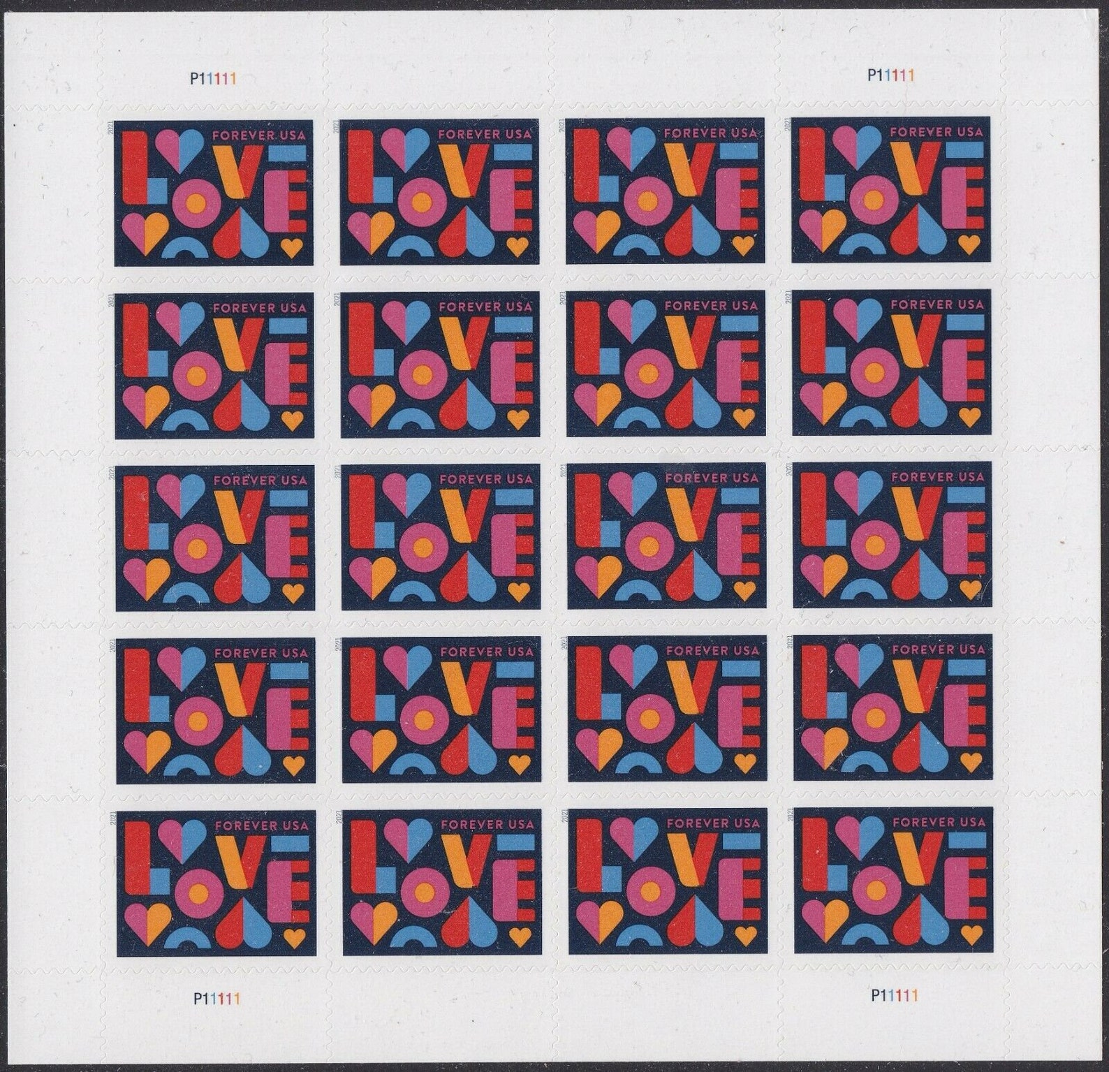 US 2021 sc5543 Love Forever stamps Sheet of 20 Stamps MNH Etsy