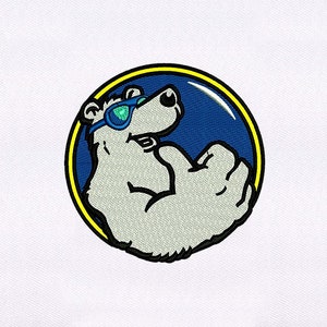 Cool Polar Bear Embroidery Design | Animal Embroidery Design | Snow Bear PES File |  Polar Bear Machine Embroidery Design | Digital File