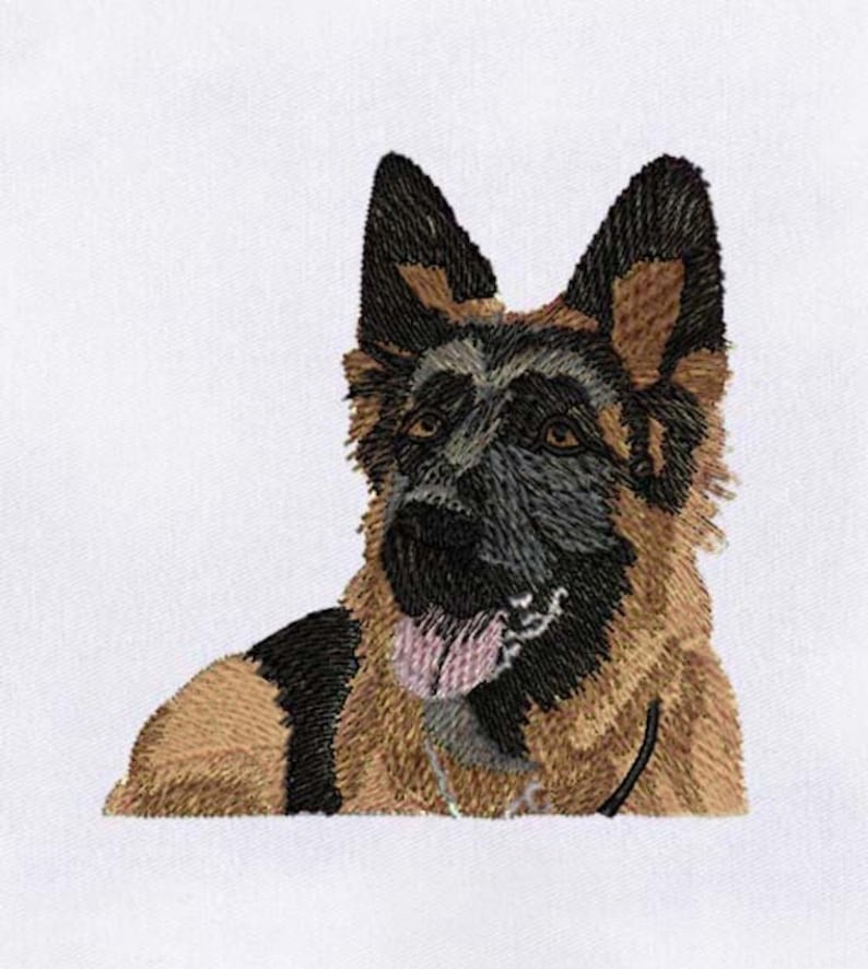 German Shepherd Embroidery Design Animal Embroidery Design Etsy
