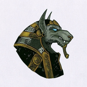 Mystical Egyptian Wolf Embroidery Design | Religion Embroidery Design | Egyptian Embroidery Design |8x10 Egyptian God PES File |Digital File