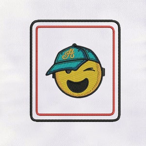 Hat Wearing Smiley Emoji Embroidery Design | Emoji Machine Embroidery Design |Smiley DST File | 6x6 Emoji Embroidery Design | Digital File