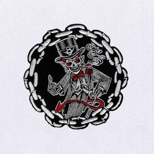 Amusingly Elegant Devil Embroidery Design |Skull Embroidery Design | Devil Embroidery PES File |5x5 Skeleton Embroidery Design |Digital File