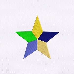 Colorful Star Machine Embroidery Design | Star PES Embroidery Design | Star Embroidery File | Colored Star Embroidery Design | Digital File