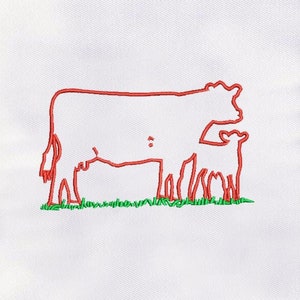 Cow and Calf Embroidery Design |Animal Embroidery Design | Cow Embroidery Design | Cattle Embroidery Design |  Cow Cattle Applique Design
