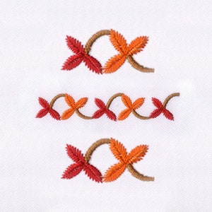 Colored Leaves Border Embroidery Design |Vine Embroidery Design | Leaves Border PES File |4x4 Border Machine Embroidery Design |Digital File