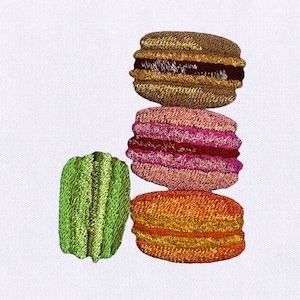 Delectable Macaroon Embroidery Design | Food Embroidery Design | Macaroon PES File | 5x5 Macaroon Machine Embroidery Design | Digital File