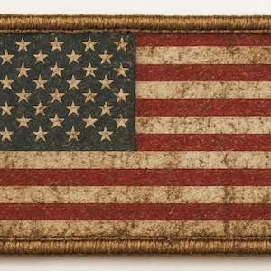 Vintage USA Flag Embroidered Patch – Distressed Iron On/Sew On Badge, Patriotic American Patch for Jackets, Hats, Bags, DIY Gear