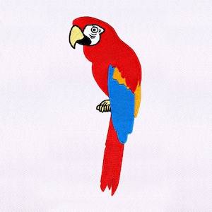Ara Borduurwerk ontwerp | Vogelborduurontwerp | Rood & Blauw Papegaai Borduurwerk Ontwerp | 6x10 Macaw Machine Borduurwerk Ontwerp | Digitaal bestand