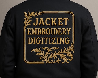 Custom Jacket Back Embroidery Digitizing – Large Logo Digitizing